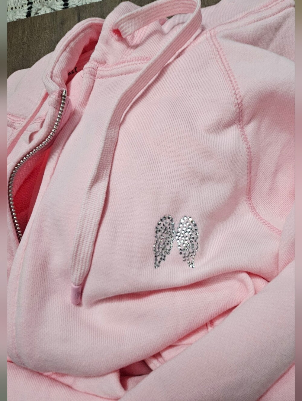 VICTORIA'S SECRET ANGEL ESSENTIALS Off Duty Terry Crop Full Zip Hoodie NEW SMALL